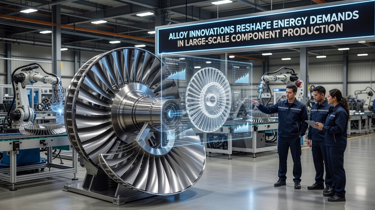 Energy monitoring systems tracking power usage during alloy component manufacturing